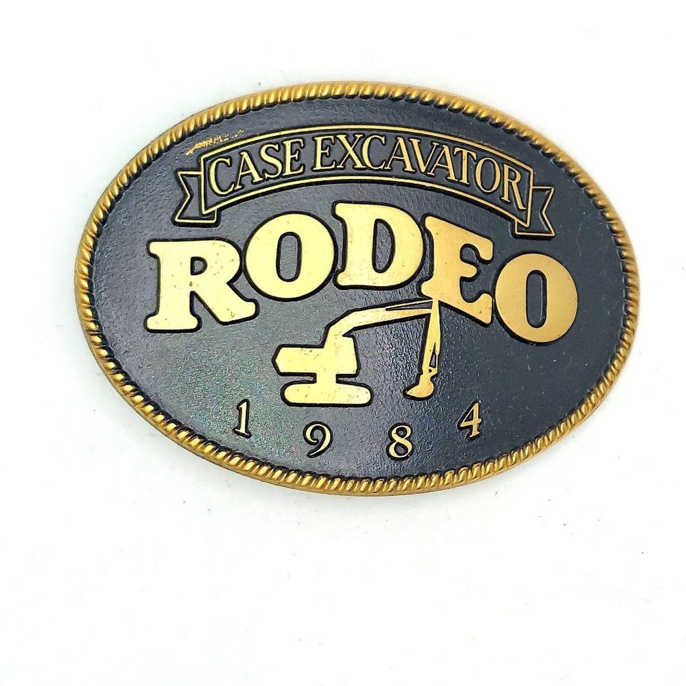 Case Excavator Rodeo Belt Buckle 1984 Crane